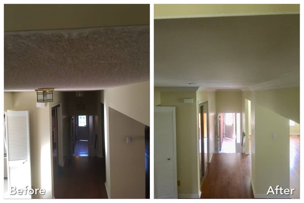 Before and after big stucco removed